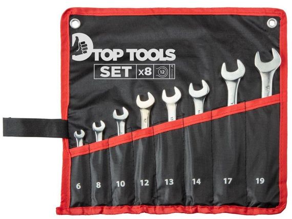 Ключи гаечные  Top Tools, комбинированные, 6-19 мм, набор 8 шт. (35D360)