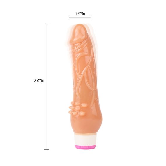 Вібратор реалістичний рельєфний Chisa Basic Luv Theory Beginner Rider, бежевий Sex Aura | Зображення 7