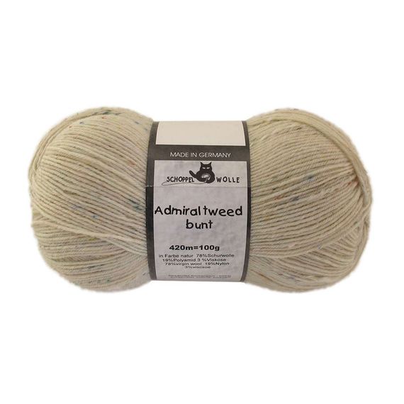 Шкарпеткова пряжа Schoppel Admiral Tweed Bunt, 980 Молочний