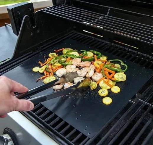BBQ grill sheet гриль мат портативний антипригарним покриттям 33 Х 40 см для овочів, м'яса, морепродуктів | Зображення 3