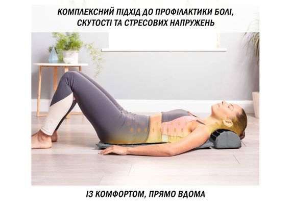 Масажний килимок Easyfit із подушкою (аплікатор Кузнєцова) Сірий із чорним (EF-2709-GB) | Зображення 3