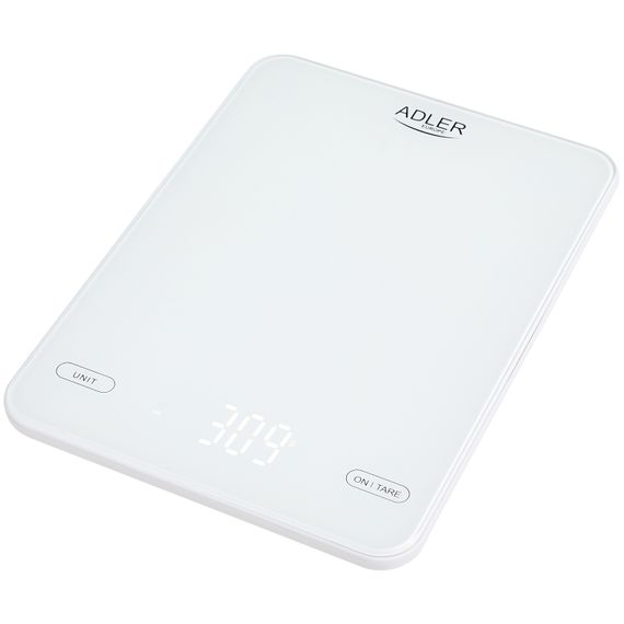 Ваги кухонні Adler AD 3177 white електронні/ 10кг/ г; мл, унція/ USB type C/ автовимкнення/ скло | Зображення 6