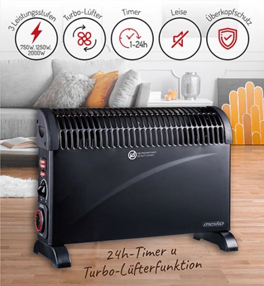 Конвектор електричний Mesko MS 7741 Black | Зображення 6