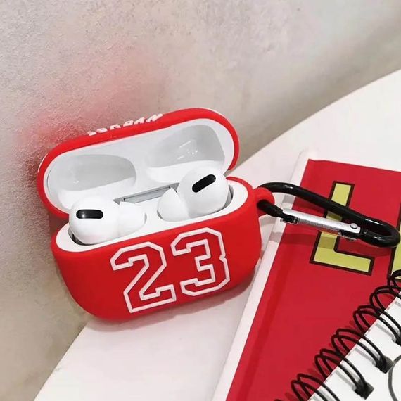 Силиконовый футляр Brand для наушников AirPods 3 + карабин Jordan Red | Зображення 1