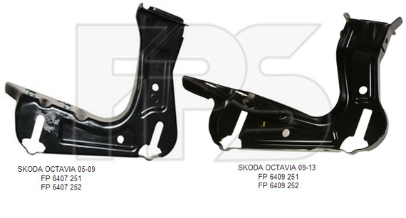 Кронштейн фары Skoda Octavia A5 09-13 нижний - правый 1Z0805072A