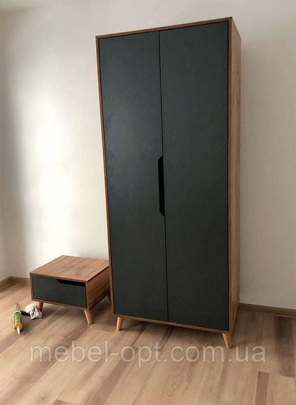 Ліжко двоспальне Тахо Viorina-Deko 1600x2000 мм, колір Дуб Тахо/Графіт, в скандинавському стилі | Зображення 7