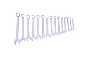 Набор ключей рожково-накидных Стандарт CrV 6, 7, 8, 9, 10, 11, 12, 13, 14, 15, 16, 17, 18, 19, 22 (15шт) СИЛА