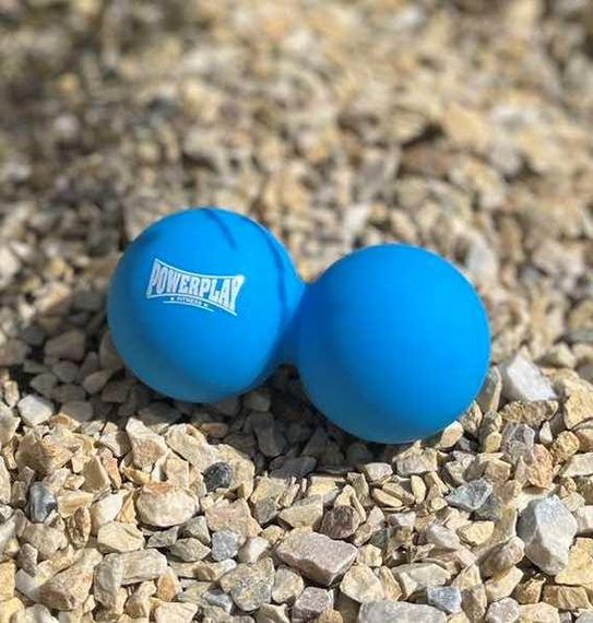Массажный двойной мяч силиконовый Паверплей PP-4355 Silicone Lacrosse Peanut Ball (6.3*12.6см.) Синий | Зображення 4