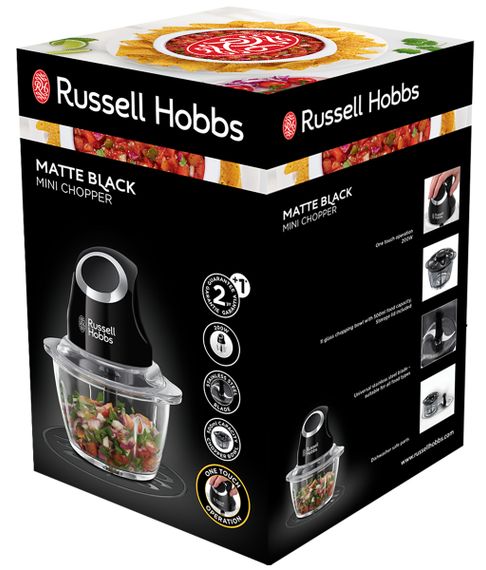 Измельчитель Russell Hobbs 24662-56 Matte Black, 200 Вт, 500 мл, лезвия из нерж. стали, черный (24662-56) | Зображення 6