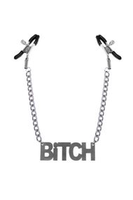 Затискачі для сосків Bitch, Feral Feelings Nipple clamps Bitch, Сріблястий