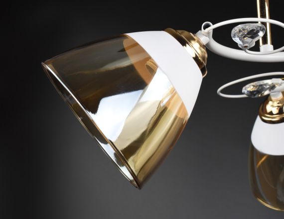 Люстра стельова на 3 лампочки 26086 Білий 24х49х49 см. | Зображення 2