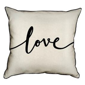 Подушка с мешковины Love 45x45 см (45PHB_18L016_WH)