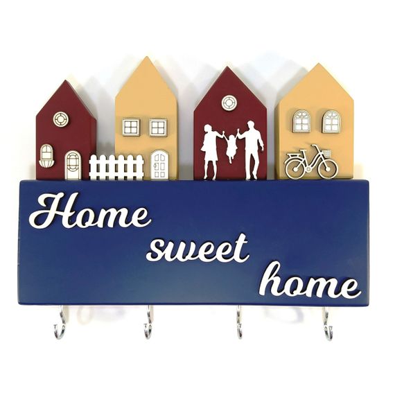 Ключница Home sweet home деревянная Мастерская мистера Томаса 28см х 30 см х 3 см сосна | Зображення 3