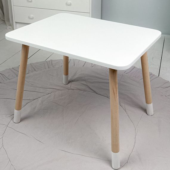 Дитячий прямокутний столик 46х60х45, стіл у дитячу від 1 року, білий