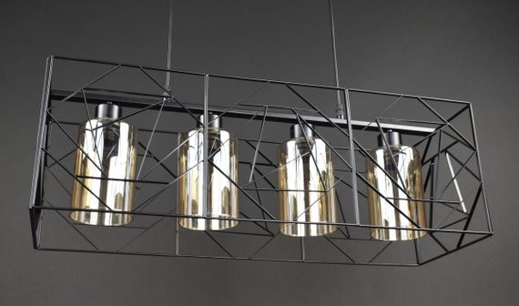 Люстра підвісна LOFT на 4 лампочки 27769 Чорний 30-100х25х71 см. | Зображення 1