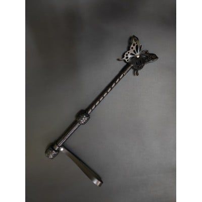 Стек із метеликом БДСМ Candy Hero шкіра, короткий, чорний