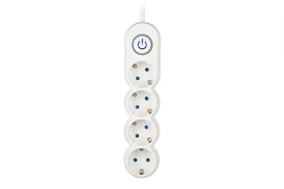 Сетевой фильтр 2Е Plus 4XSchuko с выключателем 3G1.0*3M, white (2E-U04VESM3W) | Зображення 1