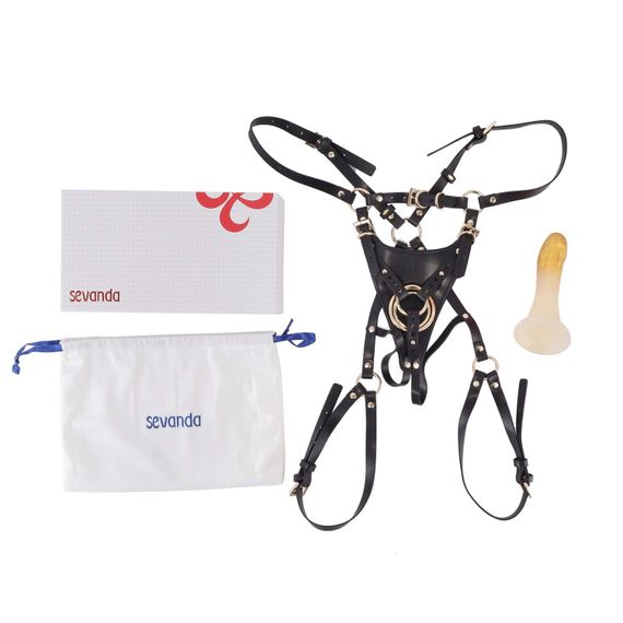 Страпон LOCKINK SEVANDA Queen Sheba Strapon Golden Dildo, регульовані кріплення, силіконовий дилдо | Зображення 7