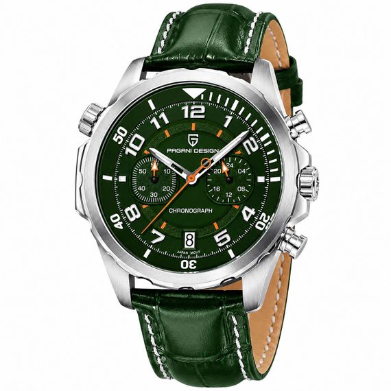 Чоловічий годинник Pagani Design PD-1811 Green-Silver з зеленим циферблатом