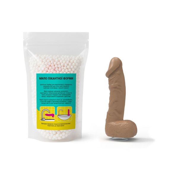Крафтовое мыло-член с присоской Чистий Кайф MEDIUM Brown, натуральное sexstyle | Зображення 3