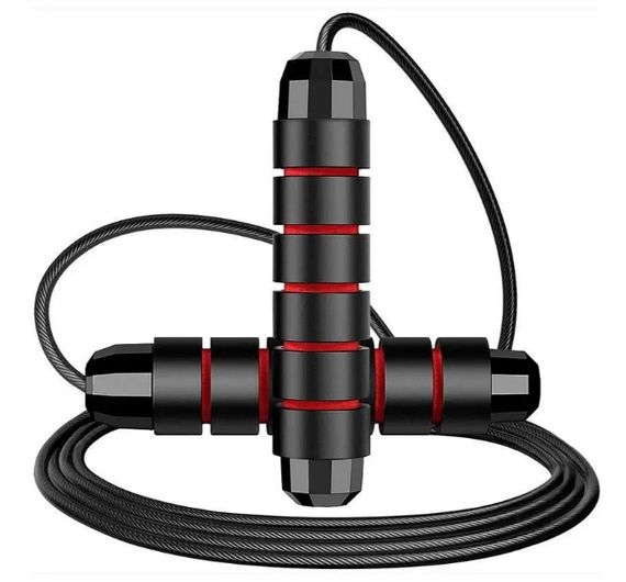 Скакалка швидкісна PowerPlay 4210 Power Weighted Jump Rope Чорна 2,7 м (PP_4210_Black/Red) | Зображення 6