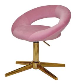 Стілець Holy GD-Modern Base шкірзам білий на золотій хрестовині на стопах Оксамит фрез В-1025