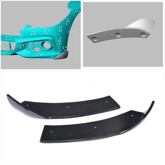 Накладки на передній бампер Flap (для M-Sport, Карбон) для BMW 4 серія F-32 2012-2020 рр | Зображення 1