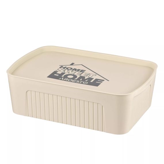 Ящик с крышкой для хранения Ardesto ARHC2513B 45.5х31х14 см бежевый