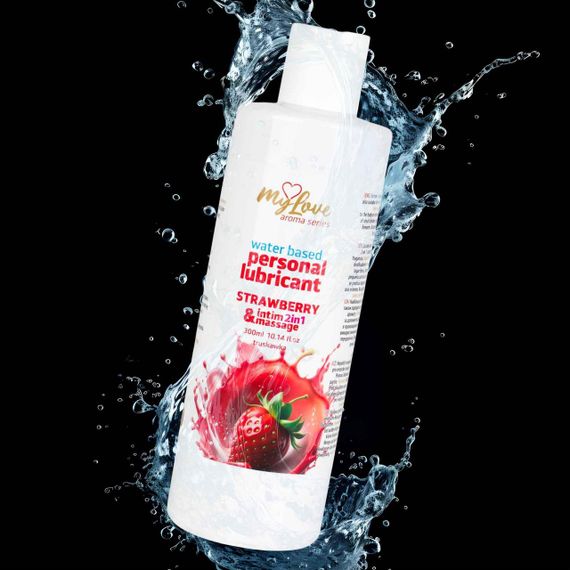 2в1 лубрикант та масажний гель - MyLove Aroma Series Intim&Massage Strawberry, 300 мл Sex Aura | Зображення 3