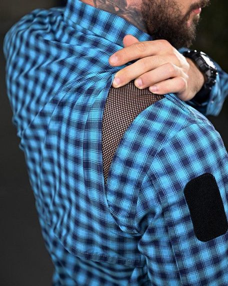 Летняя тактическая рубашка клетка sea ПП4761 | Зображення 8