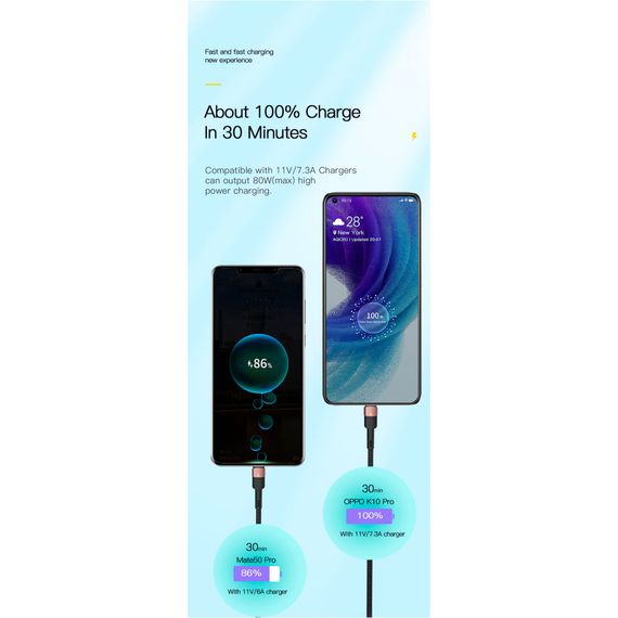 Дата кабель USB 2.0 AM to USB-C 3.0m 7A black Essager (EXCT-XCC01) | Зображення 4