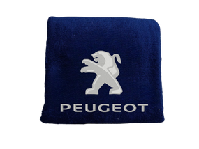 Полотенце с вышивкой махровое банное 70*140  темно-синий автомобилисту Пежо Peugeot 00451