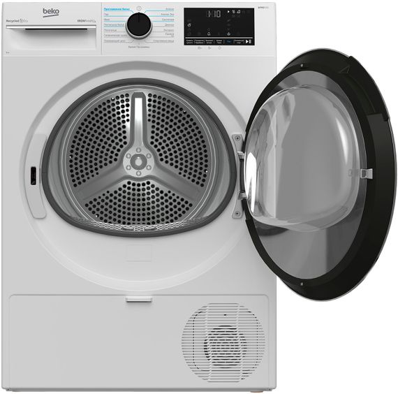 Сушильна машина Beko тепловий насос, 9кг, A++, 60см, дисплей, білий (B5T69233) | Зображення 1