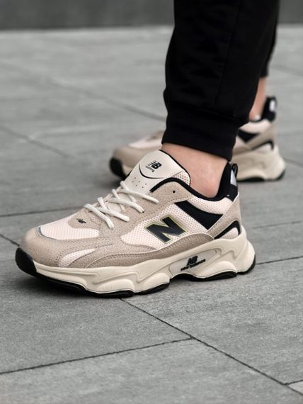 Кросівки New Balance замш/шкіра/3D сітка колір бежевий, чорний | Зображення 6