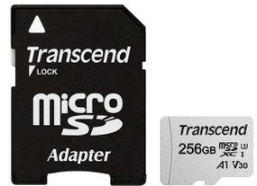 Карта памяти Transcend  256GB microSDXC C10 UHS-I R95/W45MB/s + SD адаптер (TS256GUSD300S-A)