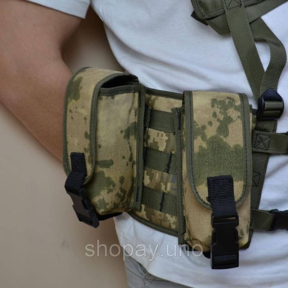 Подсумок на 2 магазина двойной из кордуры пиксель MOLLE тактический OM-84 | Зображення 7