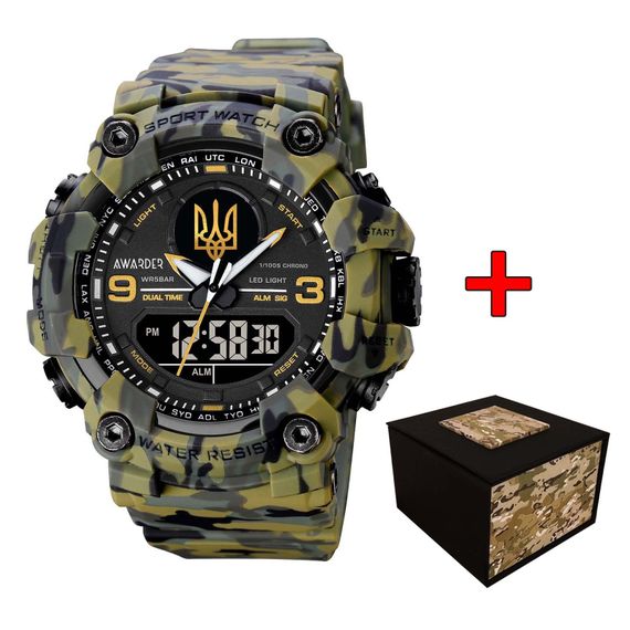 Чоловічий годинник Awarder 001 Тризуб золото Camo Green