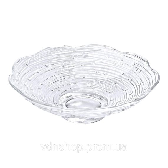 Фруктовница стеклянная Ø 23 ваза для фруктов Листья лотоса HP-YH-12 | Зображення 1