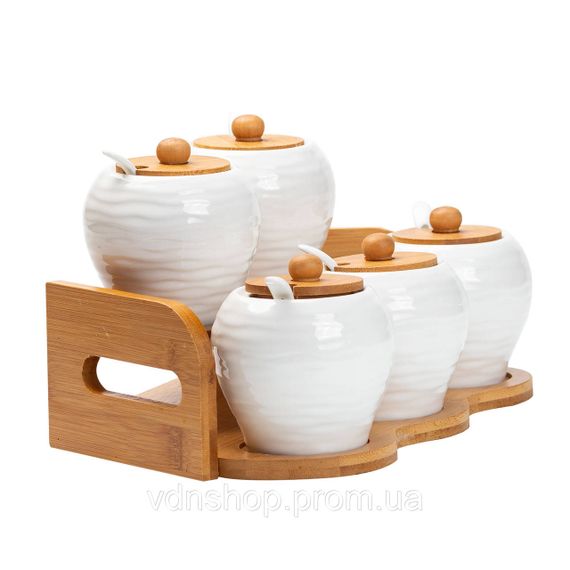 Набір банок для сипучих продуктів з 5 штук по 250 мл порцелянаовий HP1253 HP1253 | Зображення 5