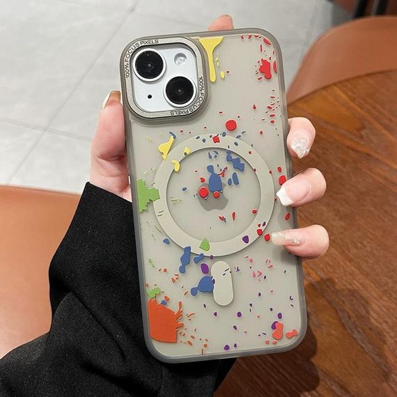 Чехол TPU+PC Flush with Magnetic Fit для Apple iPhone 15 (6.1") Titanium grey | Зображення 1