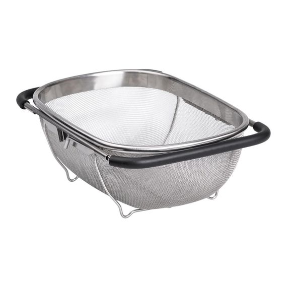 Друшляк сито на раковину для миття овочів та фруктів 29х19х10 см з нержавіючої сталі HP-19-18-S | Зображення 1