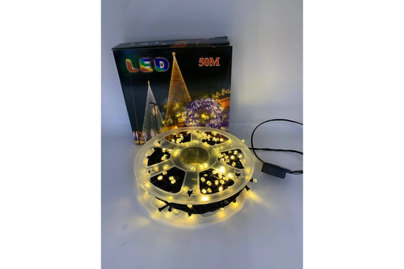 Гірлянда нитка на котушці, від мережі, 50м, 240LED, теплий білий/ Світлодіодна LED гірлянда на ялинку | Зображення 1