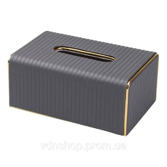 Салфетница из эко кожи 21.5х13х9 см органайзер для кафе и ресторанов Серый HP-3-203G
