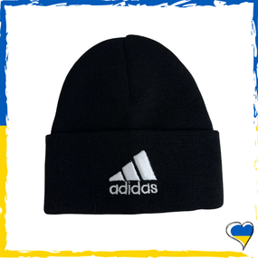 Шапка черная Adidas брендовая универсальная, Адидас. Шапка мужская, женская, подростковая, детская