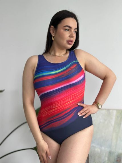 Жіночий суцільний яскравий купальник PLUS SIZE | Зображення 6
