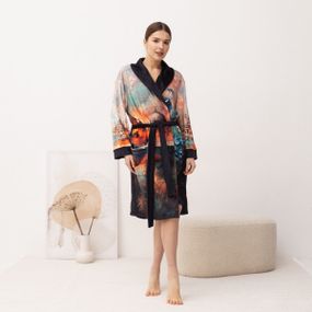 Халат жіночий з плюшевого велюру ексклюзивний India 18348 2XL-3XL