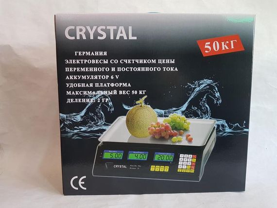 Весы Crystal 50 kg электронные настольные весы с калькулятором торговые | Зображення 2