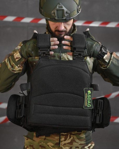 Тактическая плитоноска с четырьмя  точками быстрого сброса  Asdag  black  ВТ6796 | Зображення 9