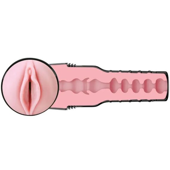 Мастурбатор вагіну в колбі Fleshlight Pink Lady Mini-Lotus, з рельєфом, кібершкіра, бежевий Sex Aura | Зображення 5