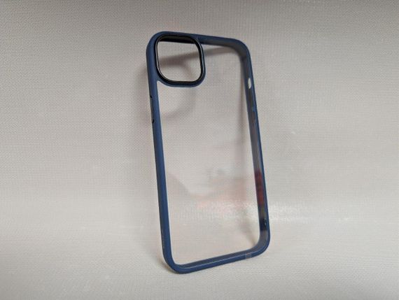 Чехол для iPhone 14 Plus / Айфон 14 Плюс, Protection Case, прозрачная спинка, противоударный, TPU, синий